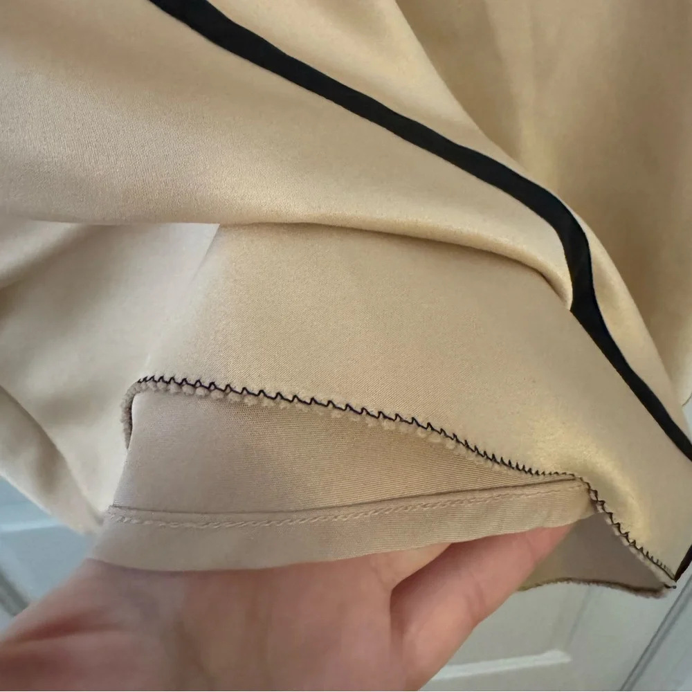 White House Black Market Tan and Black Midi Skirt size 10